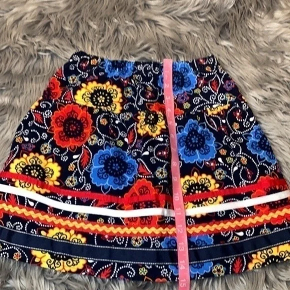 Hanna Andersson fine wale corduroy floral ribbon trim pull on skirt 130cm - Picture 8 of 8